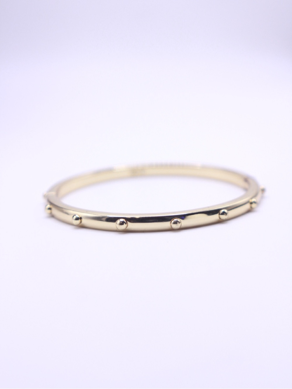 Stella & Dot Gold tone Studded Bangle Bracelet 7.5” and smaller